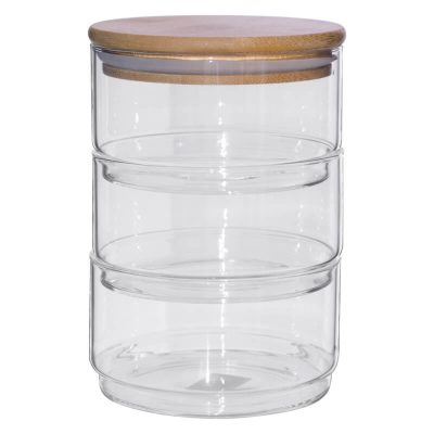 JEANINE STACKABLE JARS 400MLX3 TRAN