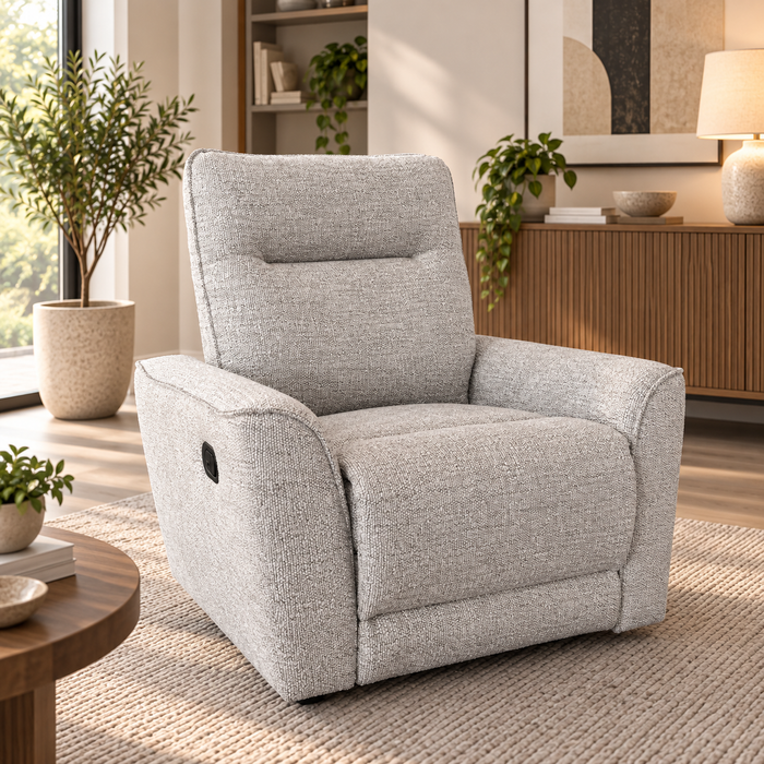 NOVA RECLINER - MERINO PORCELAIN LUX FABRIC EART