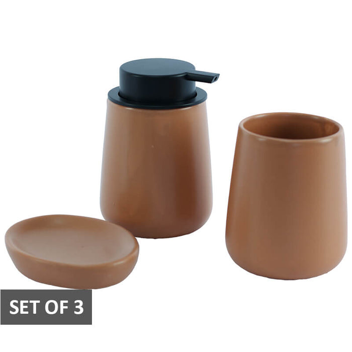 TERRACOTTA BATHROOM SET/3 TRAN