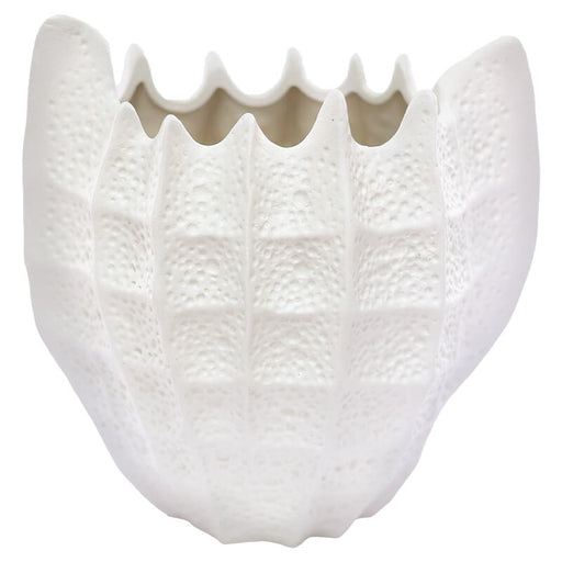 SHELL VASE 20CM WHITE TRANS NATAL CUT GLASS