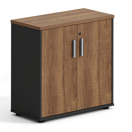 OZ2529 SWING DOOR CABINET BROWN OAK/ BLACK PP STEL