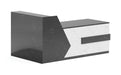 OZ3139-18 - 1.8M RECEPTION COUNTER - MARBLE BLACK/ WHITE OFIN