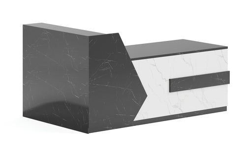 OZ3139-18 - 1.8M RECEPTION COUNTER - MARBLE BLACK/ WHITE OFIN