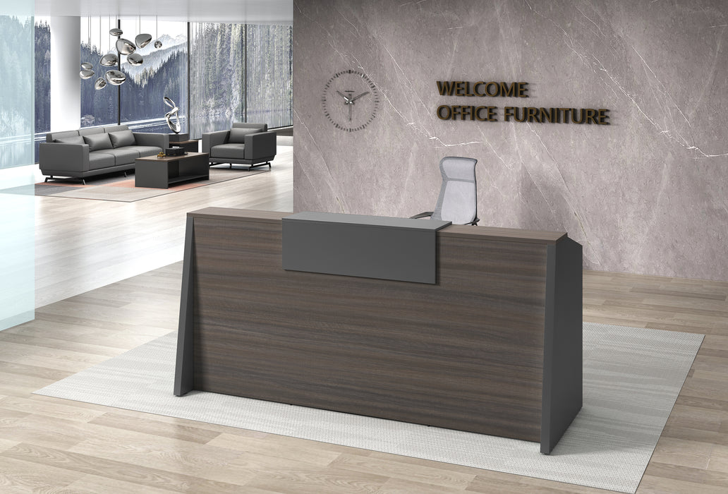 OZ-3418-16 RECEPTION COUNTER (BROWN/GREY) 1.6M
