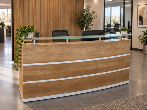 OZ 8306-20 RECEPTION COUNTER (OAK/WHITE) 2M OFIN
