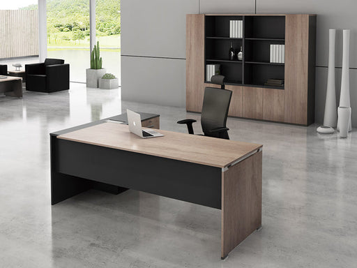 OZEX01-18 EXECUTIVE DESK (OAK/ GREY) STEL