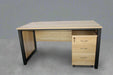 OZ-7006-12 OFFICE DESK (OAK/BLACK LEGS) STEL