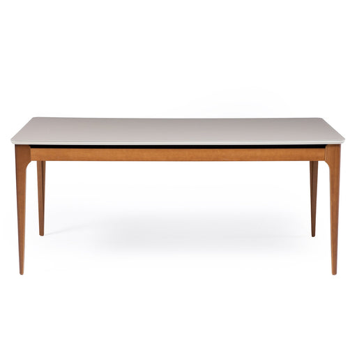 ADDAR 1.8 DINING TABLE OFF WHITE/NATURAL W/GLASS PROV