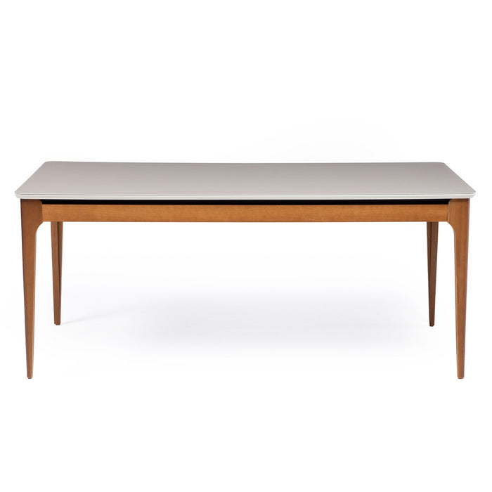 ADDAR 1.8 DINING TABLE OFF WHITE/NATURAL W/GLASS PROV