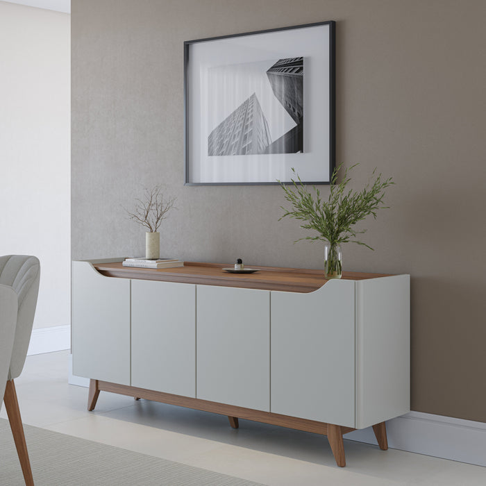 PULSE 1.8 SIDEBOARD WITH 4 DOORS SOLID WOOD LEGS OFF WHITE PROV