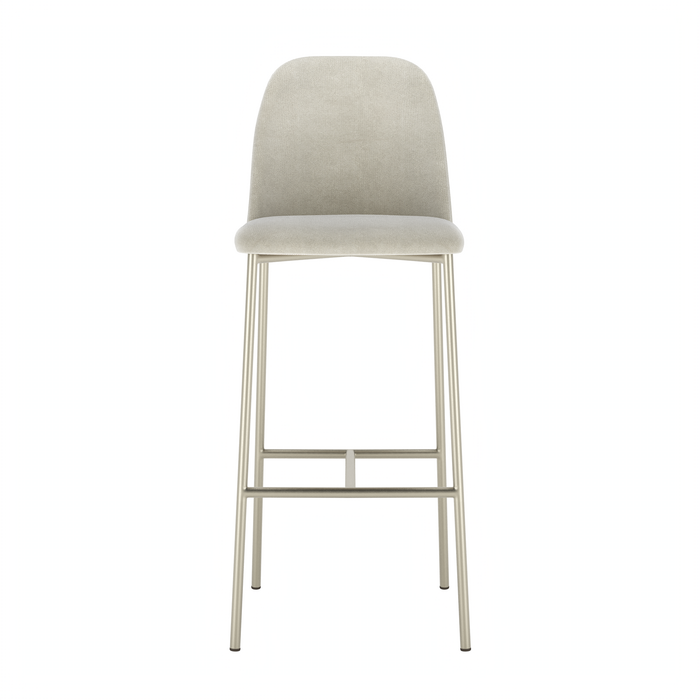 LUCILLE BAR STOOL CHAMPAGNE/SOFT PALHA PROV