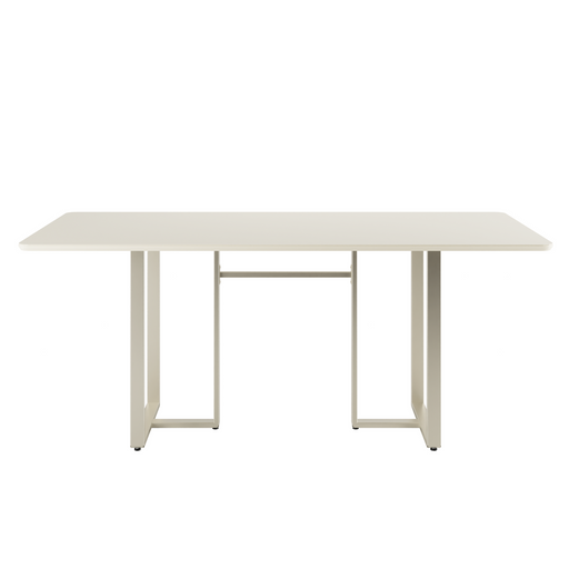 ARCADIA 1.8  DINING TABLE WITH GLASS OFF WHITE/CHAMPAGNE PROV