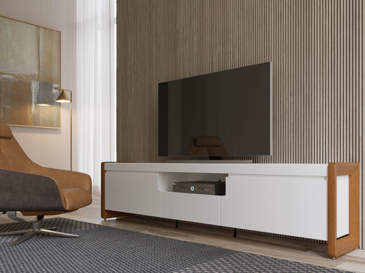BRISTOL 2.1 TV STAND OFF WHITE/NATURAL PROV