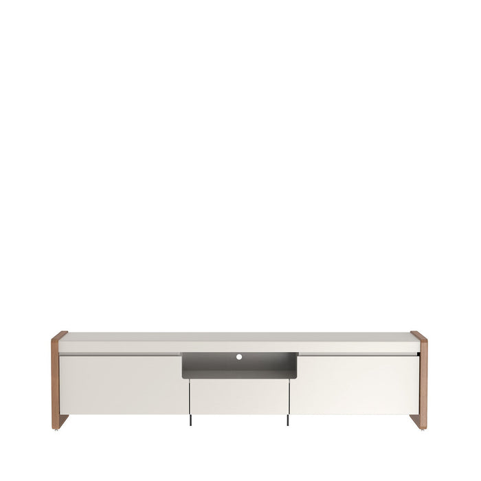 BRISTOL 2.1 TV STAND OFF WHITE/NATURAL PROV