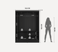 RENZO MP-WL16 WARDROBE 4 DOORS BLACK PROV