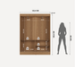 Wooden shelf with dimensions labeled on a white background