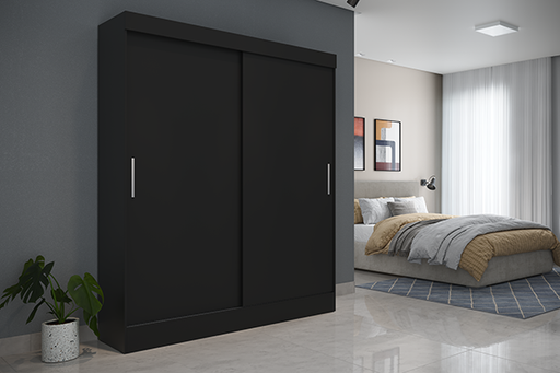 ORAZIO MP-WL17 WARDROBE 2 SLIDING DOOR BLACK PROV