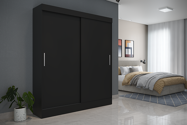 ORAZIO MP-WL17 WARDROBE 2 SLIDING DOOR BLACK PROV