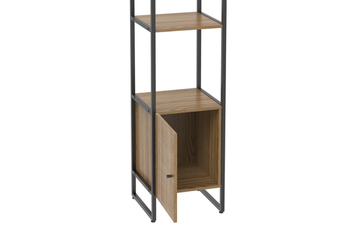 VOSS SHELF UNIT, 1 DOOR OAK/BLACK PROV
