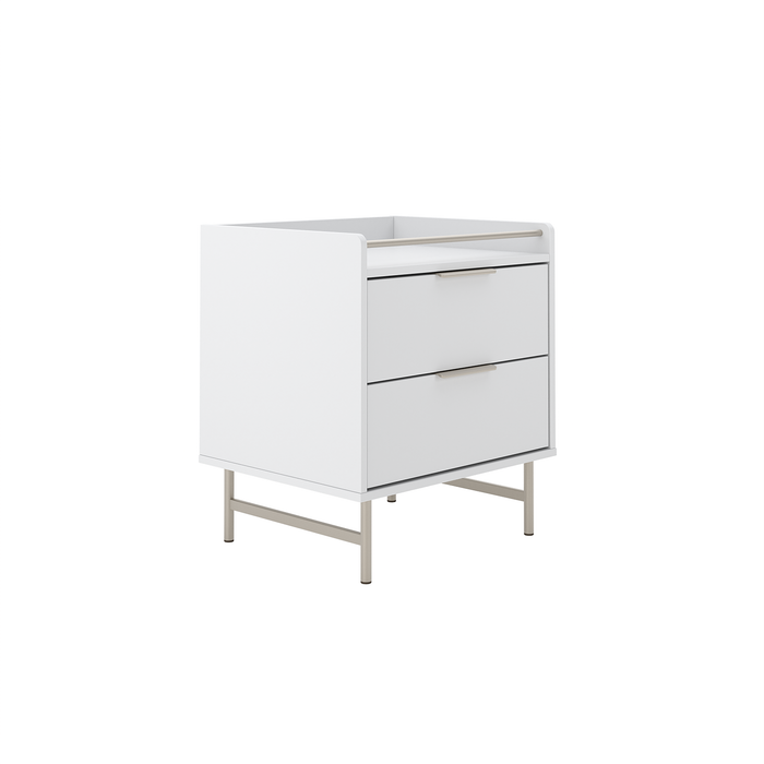 YVES NIGHTSTAND WHITE/CHAMPAGNE PROV