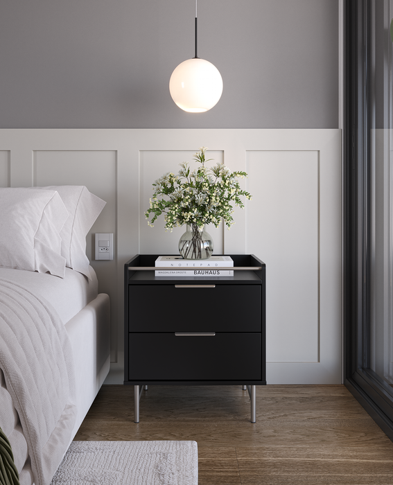 YVES NIGHTSTAND BLACK/CHAMPAGNE PROV