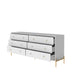 YVES 1.8 6 DRAWER DRESSER OFF WHITE/GOLD PROV