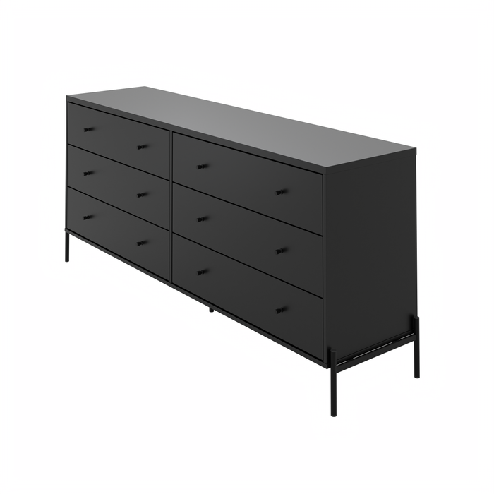 YVES 1.8 6 DRAWER DRESSER BLACK PROV