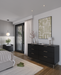 YVES 1.35 6 DRAWER DRESSER BLACK/CHAMPAGNE PROV