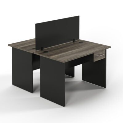2 WAY CLUSTER FACE TO FACE INCL ONE LOCK DRAWER 12 MO/BL DESK