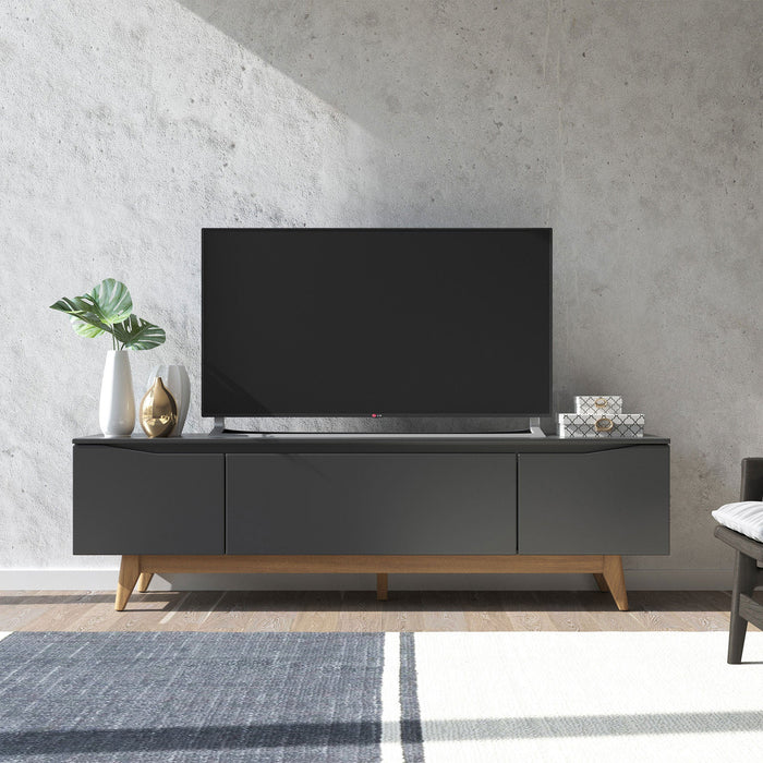 FLYNT 1.8 TV STAND BLACK/NATURAL PROV