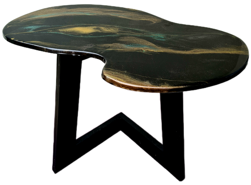 RESIN GEO S/TABLE BLACK & GOLD Z-LEG STUDIO DI