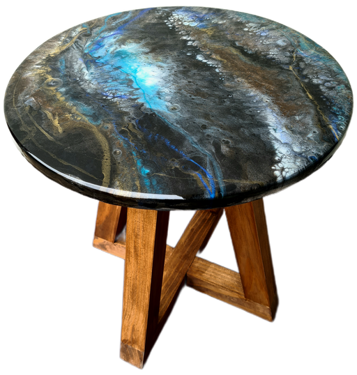 RESIN GEO S/TABLE MIDNIGHT X-LEG STUDIO DI