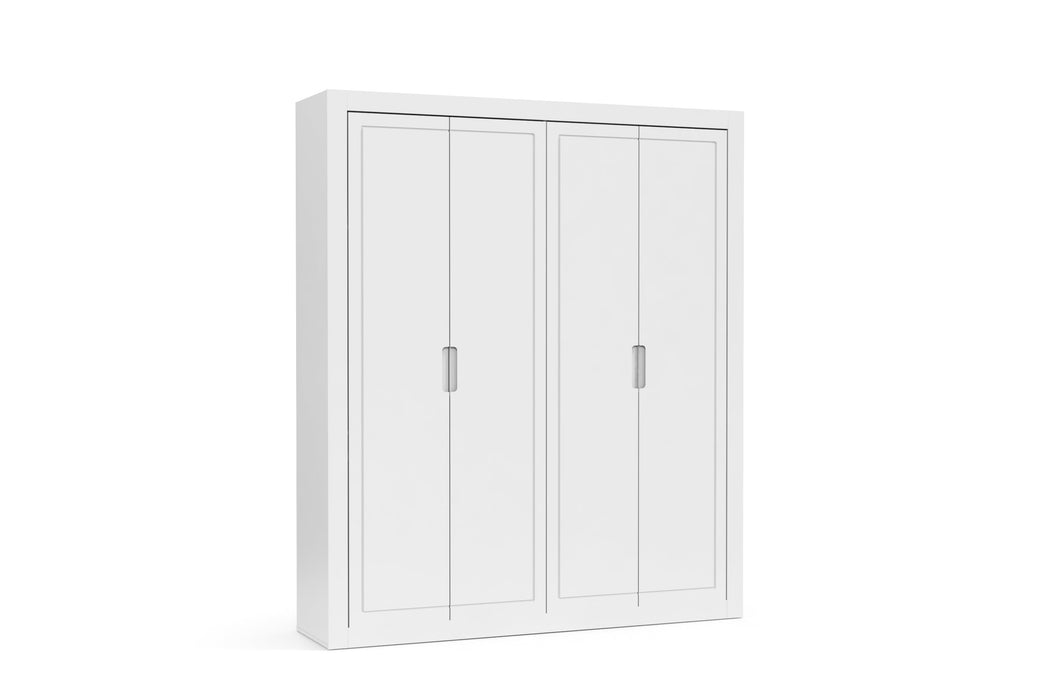 TUTTO 4 DOOR SLIDING WARDROBE (INSIDE 4 DRAWERS) WHITE MATI