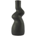 ZIG ZAG VASE 43CM BLACK TRANS NATAL CUT GLASS