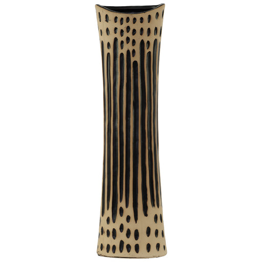 ZUKA FLAIR VASE 40CM TRANS NATAL CUT GLASS