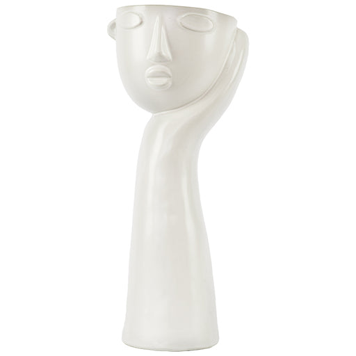 FACE VASE 40CM TRANS NATAL CUT GLASS