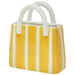 YELLOW STRIPE BAG VASE 18CM TRAN