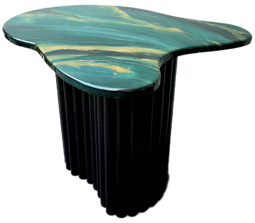 SHAPED FLUTED S/TABLE W/RESIN TOP EMERALD STUDIO DI