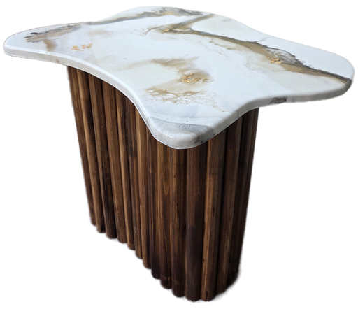 SHAPED FLUTED S/TABLE W/RESIN TOP GOLD RUSH STUDIO DI