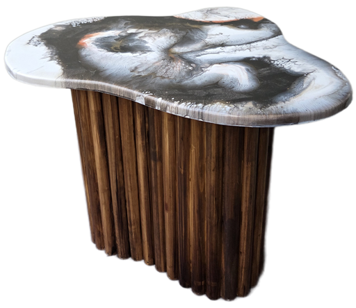 SHAPED FLUTED S/TABLE W/RESIN TOP NAMIB STUDIO DI