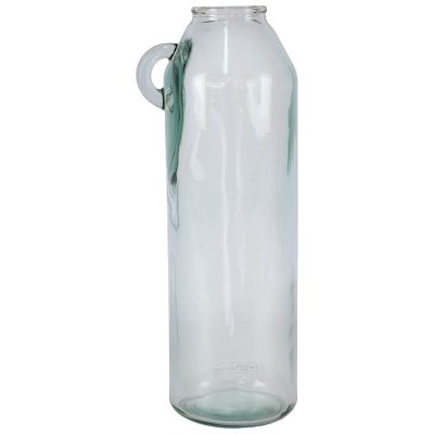 RECYCLED HANDLED VASE 45CM TRAN