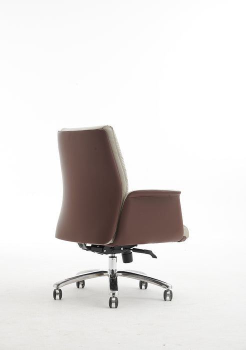SP-401B MEDIUM BACK CHAIR (BROWN/BEIGE-120KG)