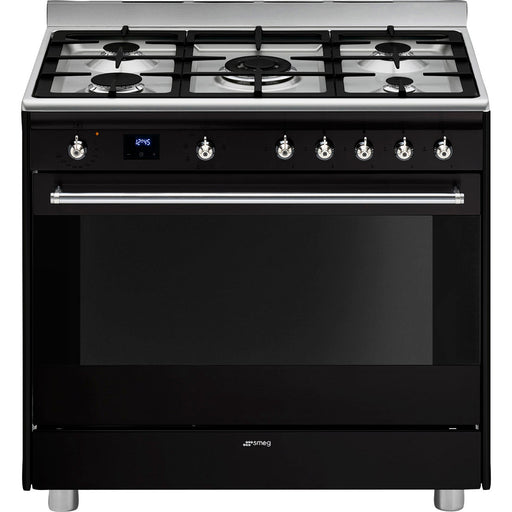 SMEG 90CM GAS/ELECTRIC CLASSIC COOKER BLACK SMEG