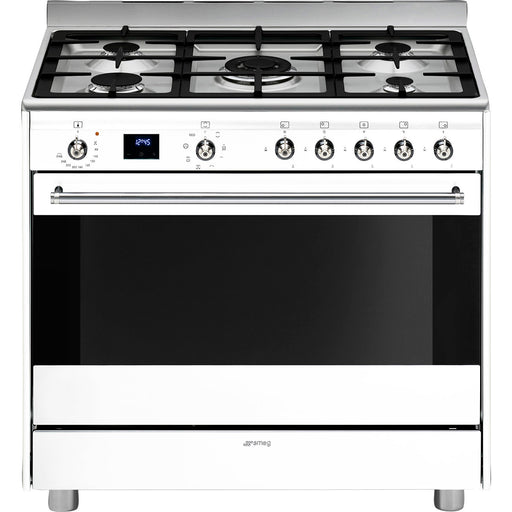 SMEG 90CM CONCERT GAS/ELECTRIC COOKER WHITE SMEG