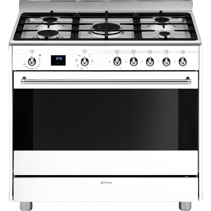 SMEG 90CM CONCERT GAS/ELECTRIC COOKER WHITE SMEG