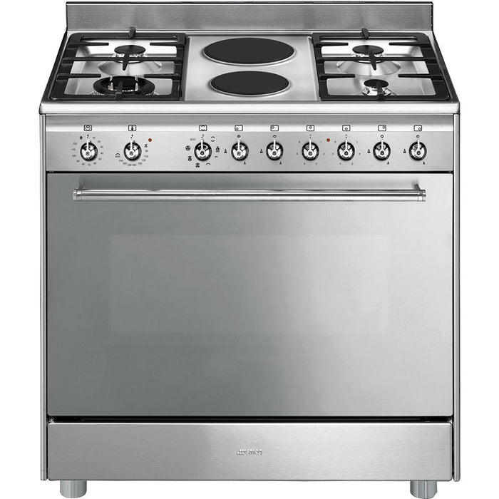 SMEG 90CM 4BRN/2PLATE GAS/ELEC RANGE COOKER SMEG