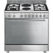 SMEG 90CM 4BRN/2PLATE GAS/ELEC RANGE COOKER SMEG