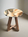 WHITE MARBLE RESIN SIDE TABLE STUD