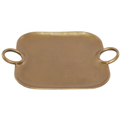 LOMBI MATT GOLD HANDLED TRAY 37X29CM TRAN