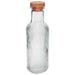 STRIPE GLASS BOTTLE/CORK 1LT 28CM